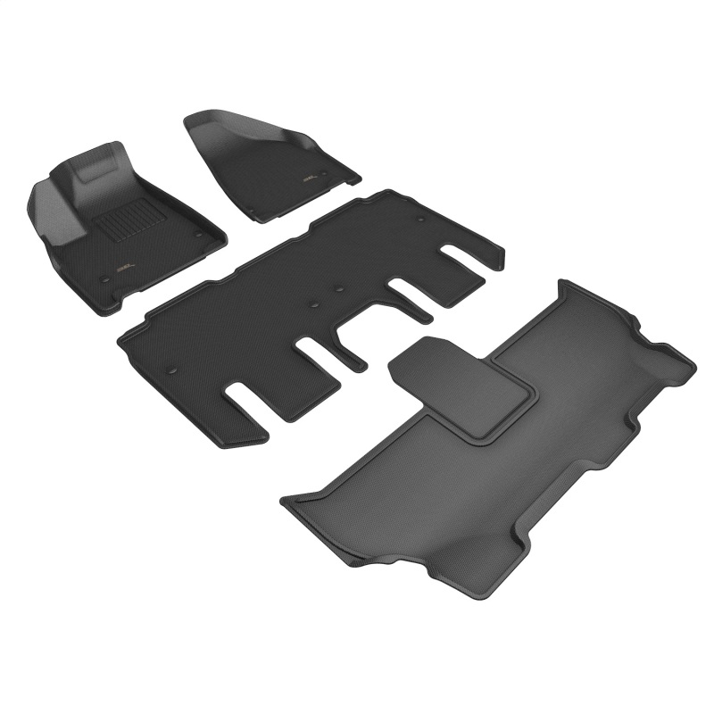 Chrysler Pacifica Floor Mats - Full Set - 3D MAXpider - Kagu - Black - `21-`26